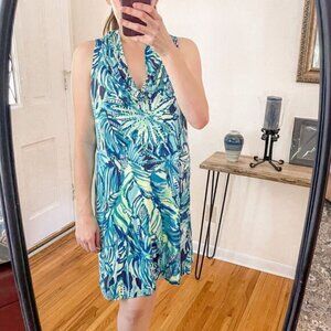 Lilly Pulitzer Lyza Silk Cowl Neck Dress L